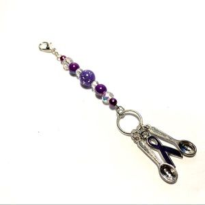 Purple zipper Clip Bag Charm